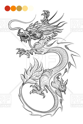 267x400 Coloring - Dragon Hand Drawing