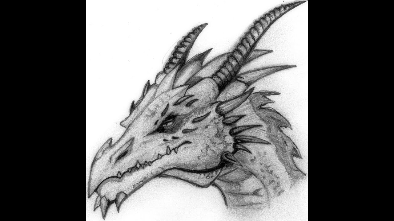 1280x720 How To Draw A Dragon Head Step - Dragon Head Drawing Step By Step