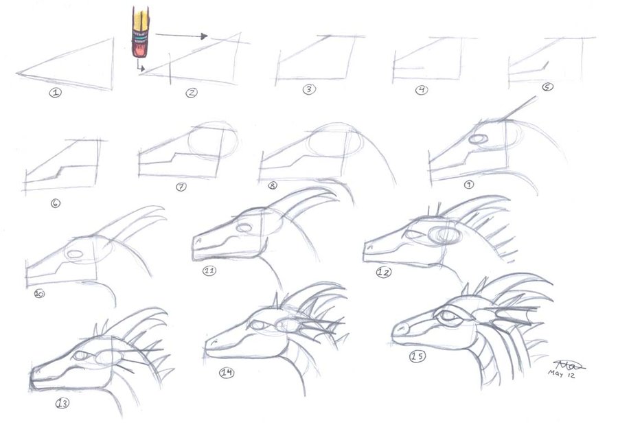 900x622 How To Draw A Dragon Head - Dragon Head Drawing Step By Step