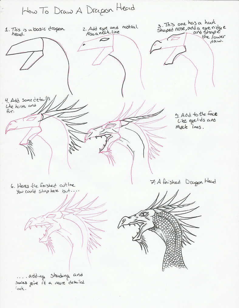 How To Draw A Dragon Head Step By Step Easy