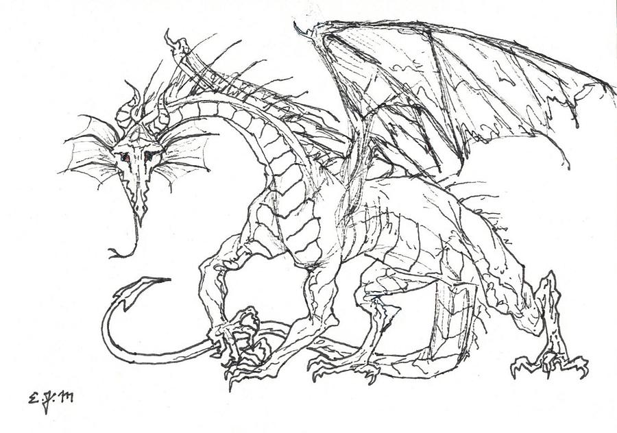 Dragon Ink Drawing at PaintingValley.com | Explore collection of Dragon ...