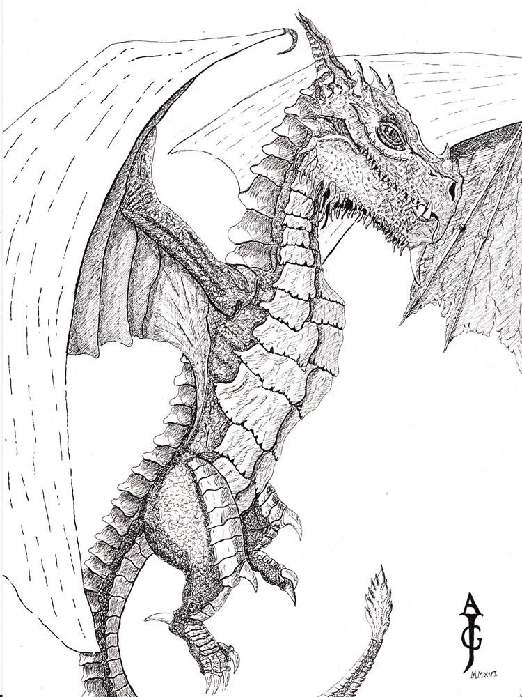 Dragon Ink Drawing at PaintingValley.com | Explore collection of Dragon ...