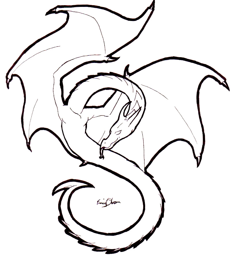 816x912 Dragon Line Art - Dragon Line Drawing