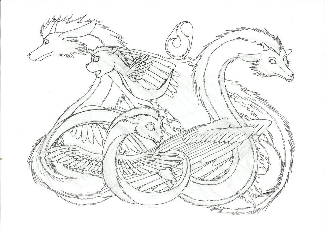 1063x752 Dragon Line Drawing Dragons Drawings - Dragon Line Drawing