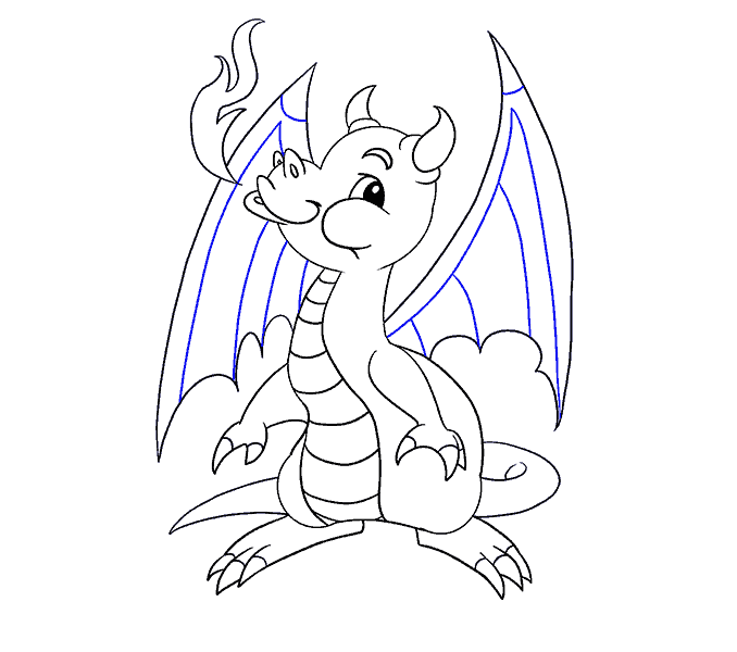 678x600 Dragon Line Drawing - Dragon Line Drawing