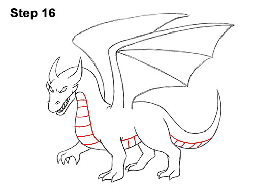 500x386 How To Draw A Dragon - Dragon Line Drawing