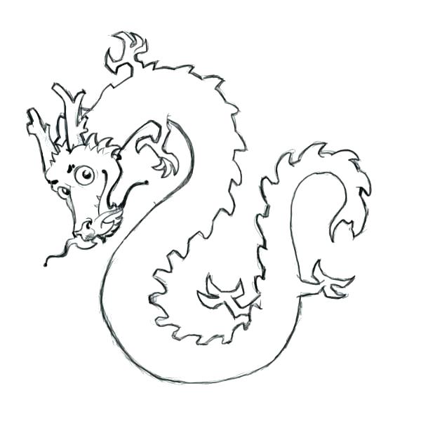 Dragon Outline Drawing at PaintingValley.com | Explore collection of ...