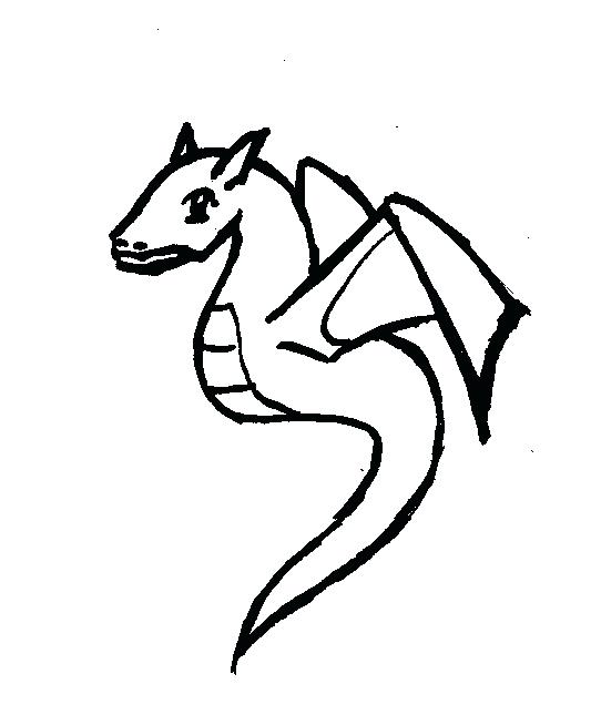 542x654 Library More Artists Like Smaller Central Image Of My Dragon - Dragon Outline Drawing