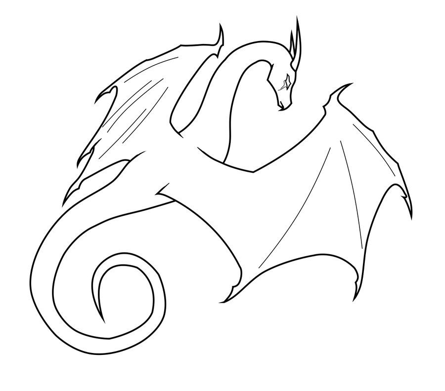 900x792 Dragon Outline - Dragon Outline Drawing