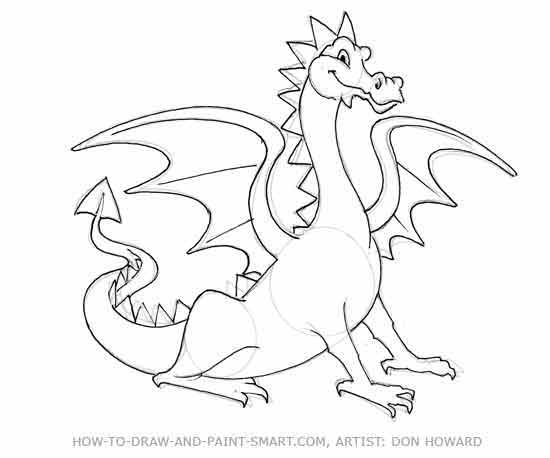 550x458 Simple Dragon Outline - Dragon Outline Drawing