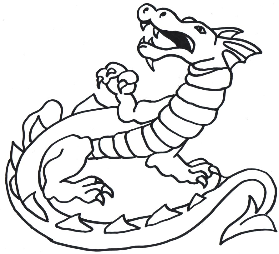 892x813 Dragon Outline Drawing Free Coloring Pages On Art Coloring Pages - Dragon Outline Drawing