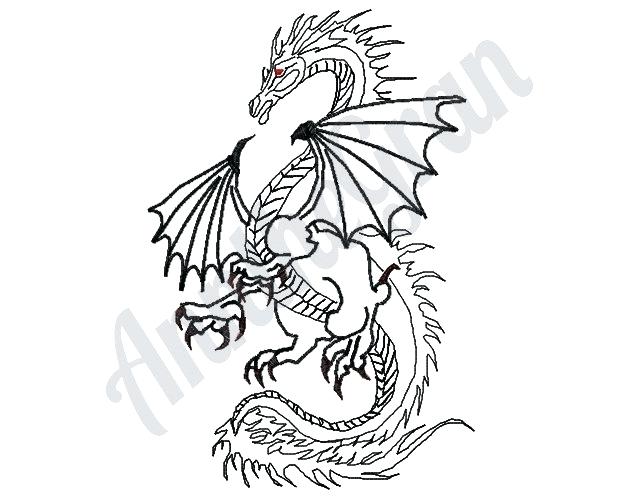 625x500 Dragon Outline Drawing At Free For Personal Use Printable - Dragon Outline Drawing