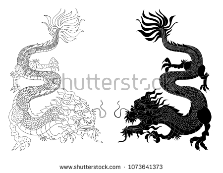 450x349 Huge Collection Of 'dragon Outline Drawing' Download More Than - Dragon Outlines For Drawing