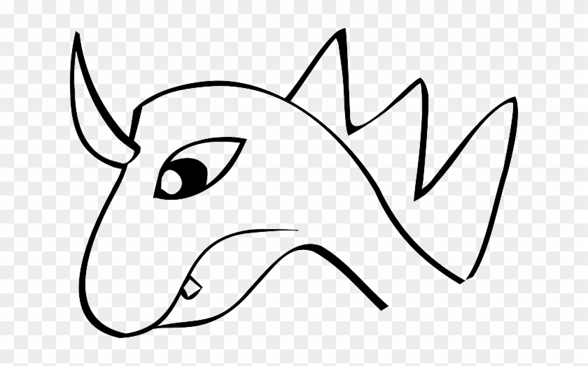 840x524 Outline Dragon, Lizard, Animal, Head, Horn, Simple - Dragon Outlines For Drawing
