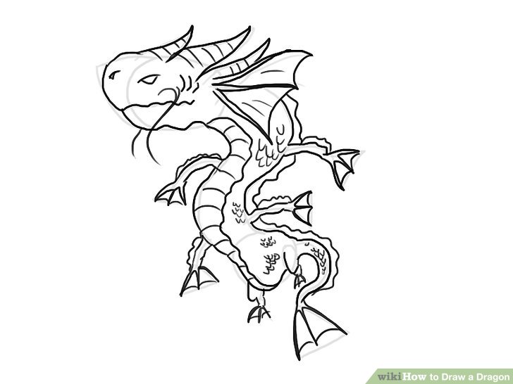 728x546 The Best Ways To Draw A Dragon - Dragon Outlines For Drawing