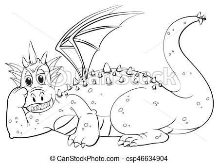 450x336 Clipart Dragon Outline Fun Pics Images - Dragon Outlines For Drawing
