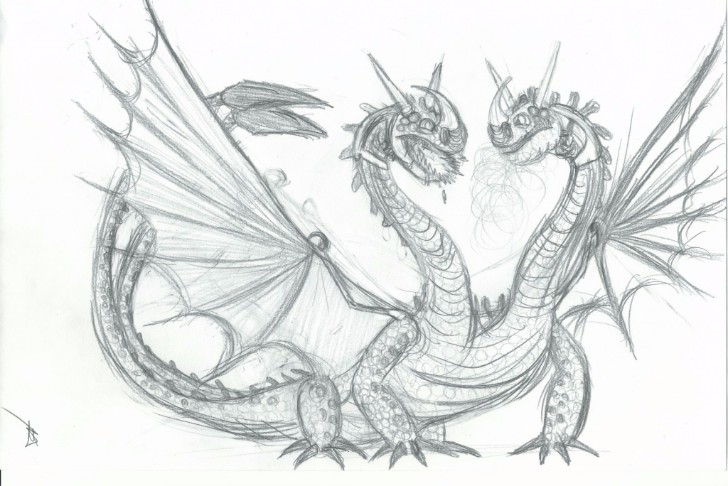 728x486 Top Stunning And Realistic Dragon Drawings - Dragon Pencil Drawing