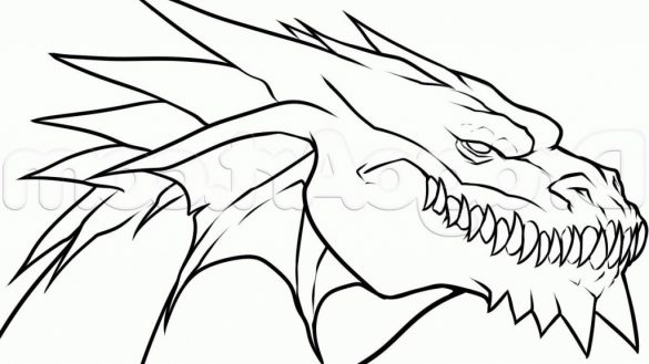 585x329 Easy Dragon Drawing To Draw How A Drawings Sweet Sardinia Easy - Dragon Pictures Drawing