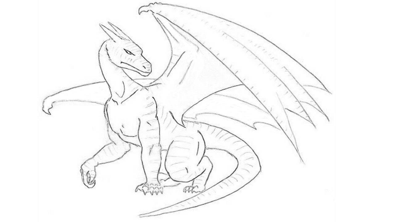 1280x720 How To Draw A Dragon Step - Dragon Pictures Drawing