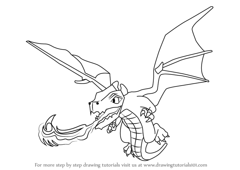 800x566 Learn How To Draw Dragon From Clash Of The Clans - Dragon Pictures Drawing