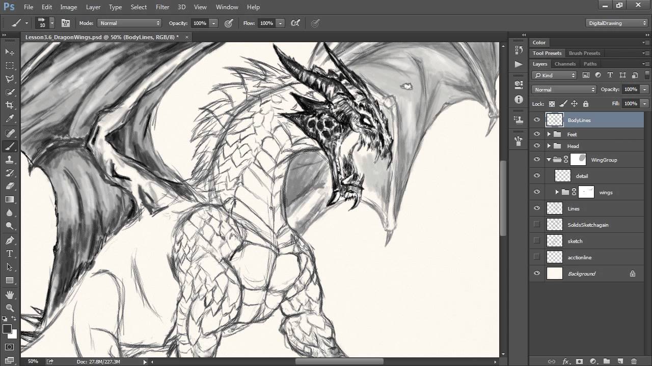 1280x720 drawing fantasy creatures digitally dragon skin and scales - Dragon Scales Drawing