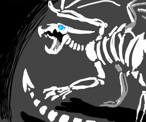300x250 Blue Eyes White Dragon Skeleton Drawing - Dragon Skeleton Drawing