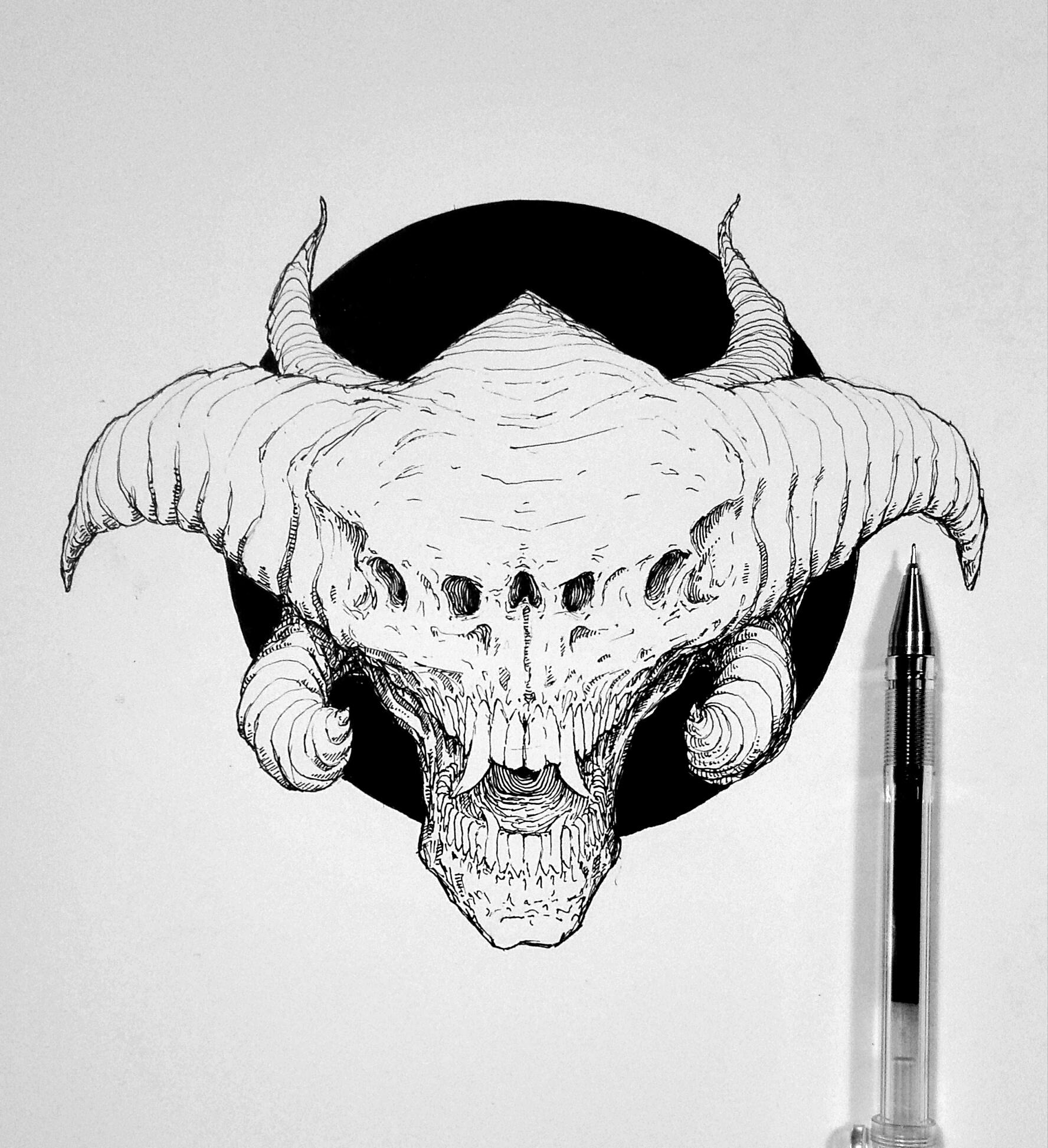 Dragon Skull Drawing at PaintingValley.com | Explore collection of ...