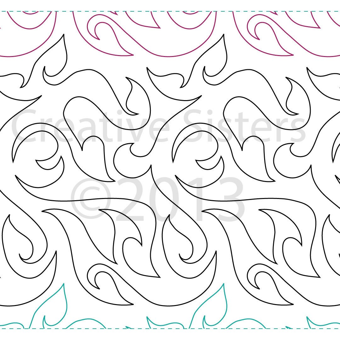 1080x1080 dragon's tail machine quilting design paper creative sisters - Dragon Tail Drawing