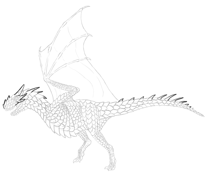 688x576 How To Draw Dragons Step - Dragon Tail Drawing