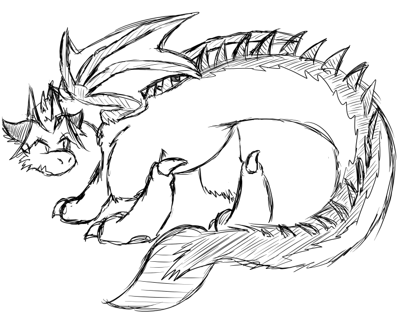 800x645 Art - Dragon Tail Drawing