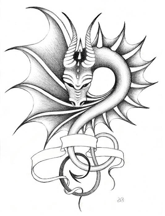534x700 Dragon Tattoo Ii Drawing - Dragon Tattoo Drawing