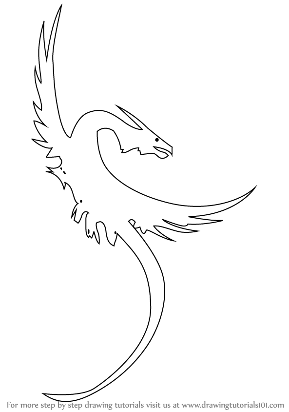 593x844 Learn How To Draw A Dragon Tattoo - Dragon Tattoo Drawing