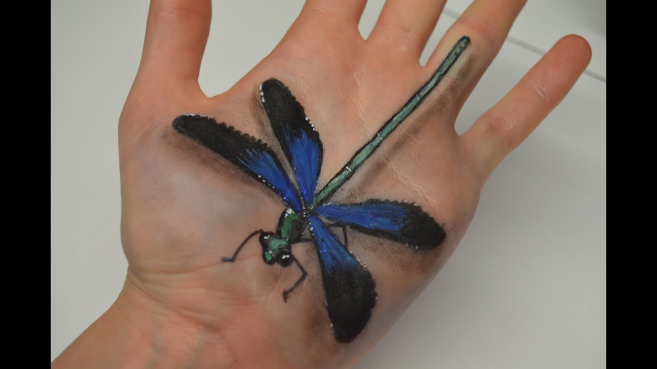 1280x720 hand art dragonfly drawing - Dragonfly Drawing