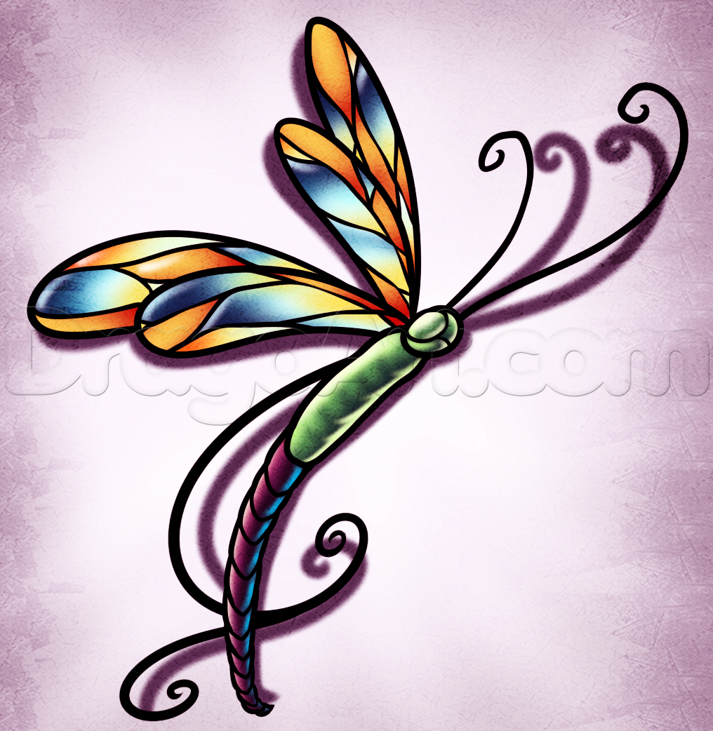 1016x1042 how to draw a dragonfly tattoo, step - Dragonfly Drawing