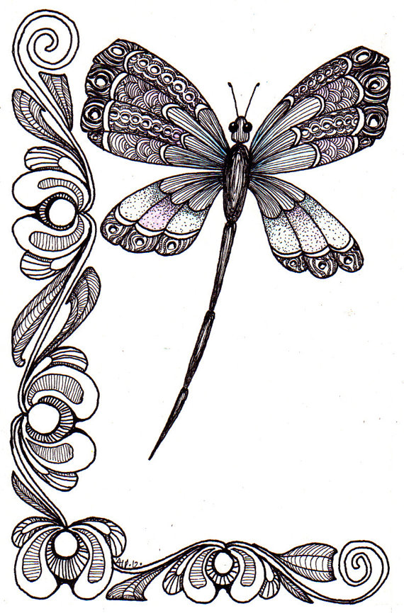 570x865 dragonfly drawings - Dragonfly Images Drawings