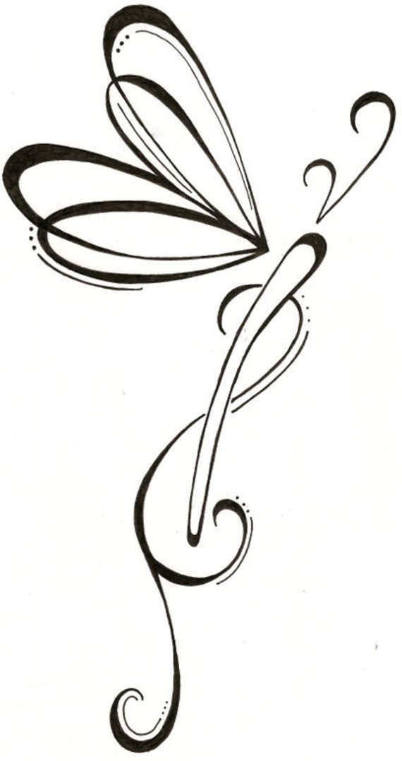 570x1078 Pictures Of Tribal Dragonfly Drawing - Dragonfly Outline Drawing
