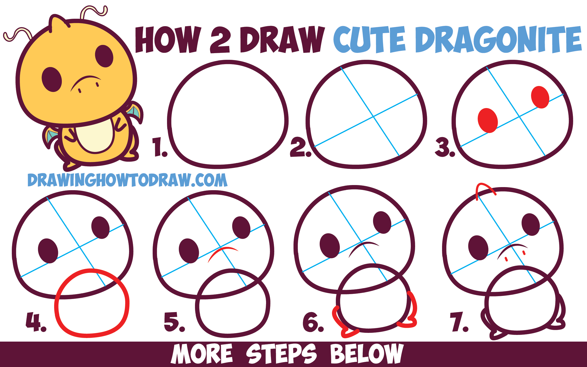 2288x1430 how to draw cute dragonite - Dragonite Drawing