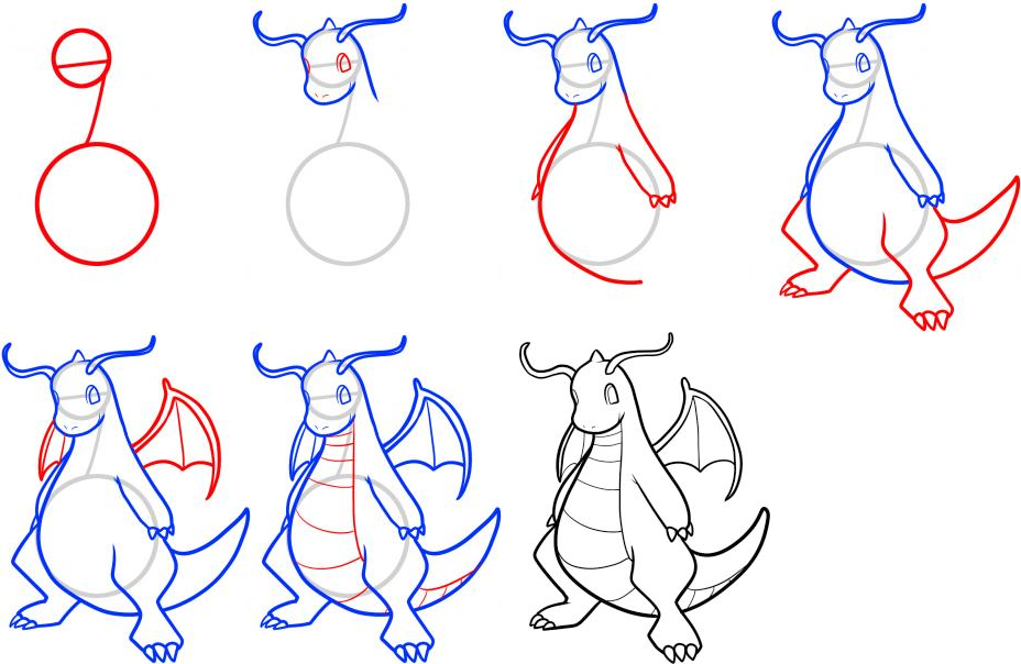 928x604 how to draw dragonite pokemon in drawings, doodle art, art - Dragonite Drawing