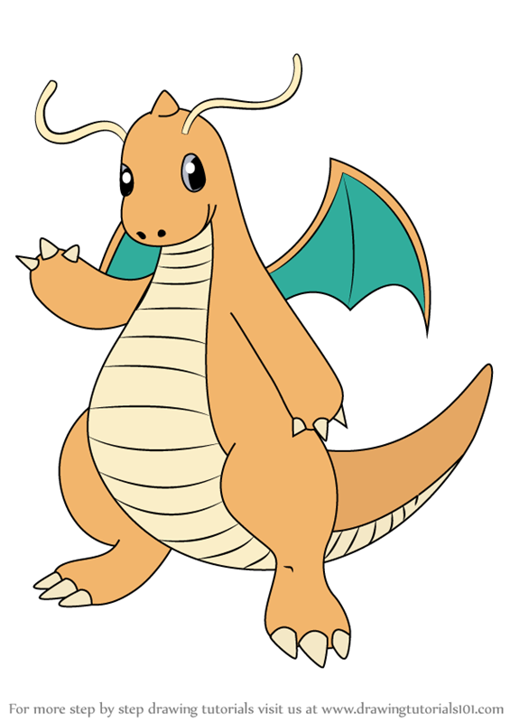 565x800 learn how to draw dragonite from pokemon - Dragonite Drawing