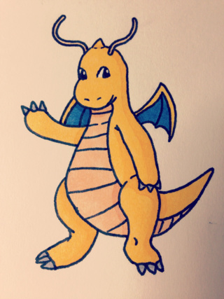 320x427 my bro wanted me to draw a dragonite, so here's that! i'm not very - Dragonite Drawing