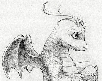 340x270 dratini x print pokemon drawing art artwork etsy - Dragonite Drawing