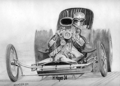 400x287 howard hagen art - Dragster Drawing