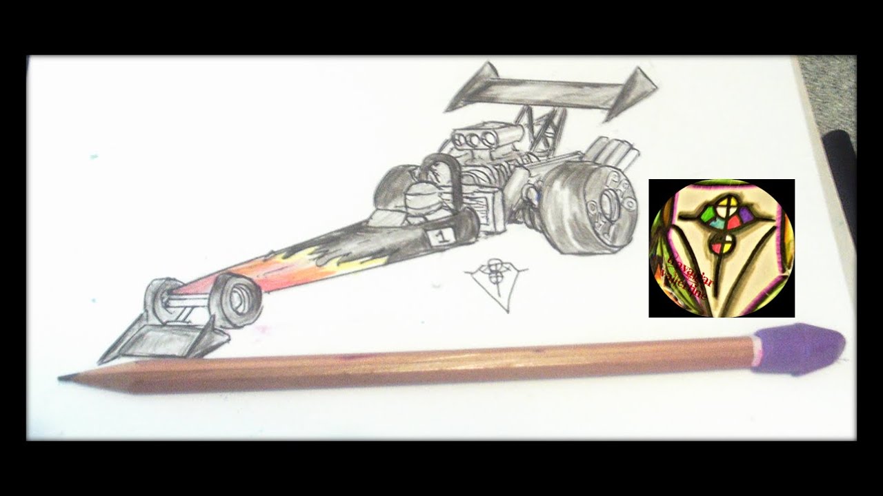 1280x720 real time how to draw a simple top fuel dragster - Dragster Drawing