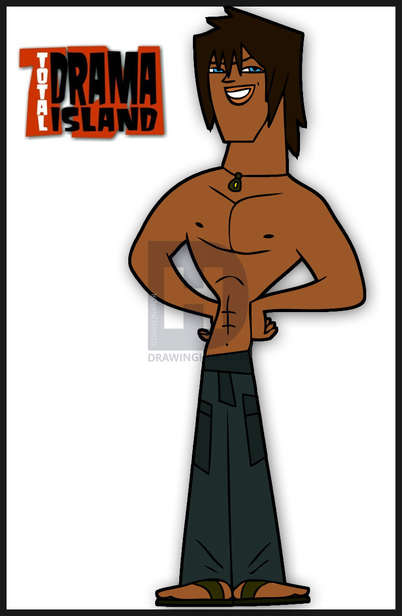 796x1218 how to draw justin from total drama action, step - Drama Drawing.