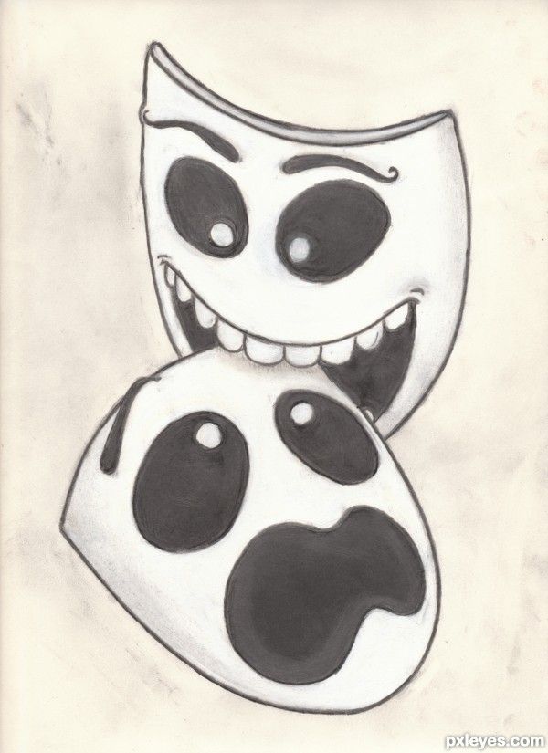 600x825 came across this kinda love it theatre dance drama masks - Drama Drawing