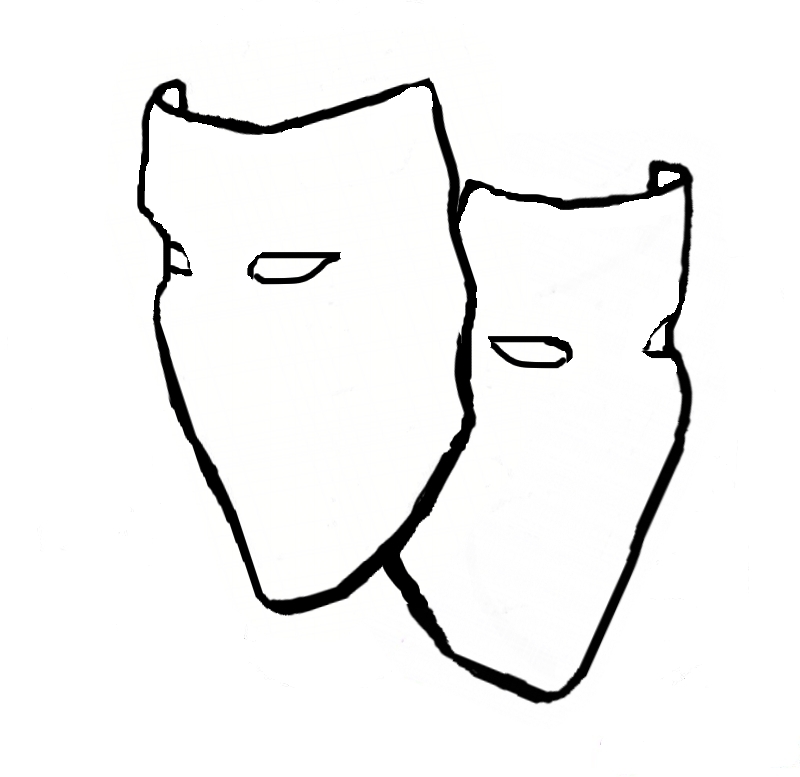 800x777 Drama Mask - Drama Mask Drawing