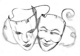 320x224 fave drama mask tattoo thus far! - Drama Mask Drawing