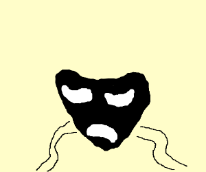300x250 Sad Mask - Drama Mask Drawing