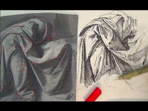 480x360 pen and ink drawing tutorials how to draw drapery like leonardo - Drapery Drawing