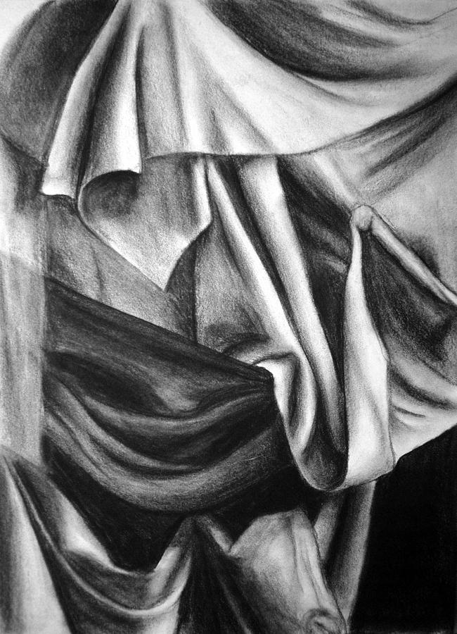 650x900 drapery still life drawing - Drapery Drawing